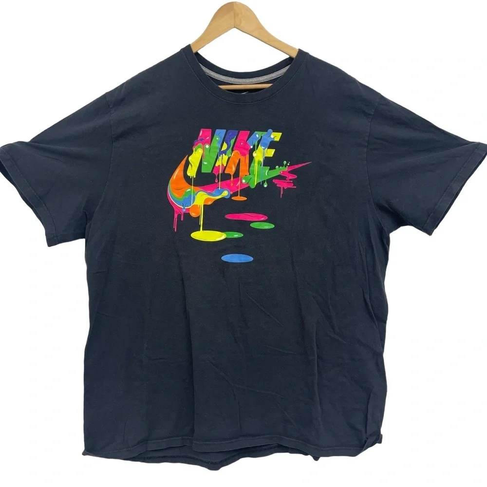 Nike 3XL Paint Drip Logo T-Shirt Vintage Fading‎ Blemishes Unisex XXXL